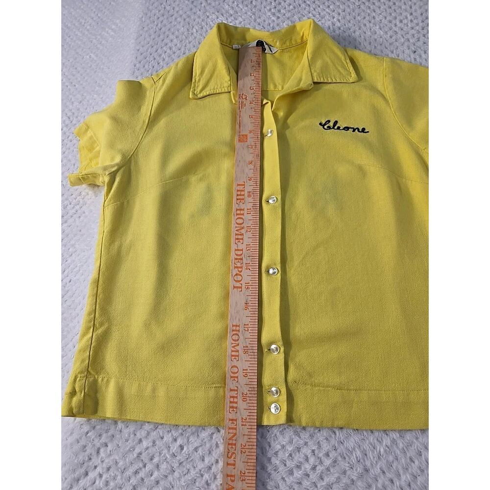 Vintage Mr Mort's Bowling Shirt Yellow Size 36 B.I.T. Motor Co Embroidered #0419 - Picture 5 of 9
